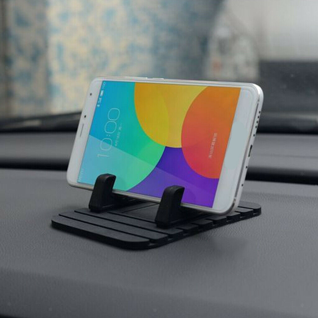 4pcs Durable Anti Shake Car Phone Stand Silicone Mat Holder Anti Slip Black
