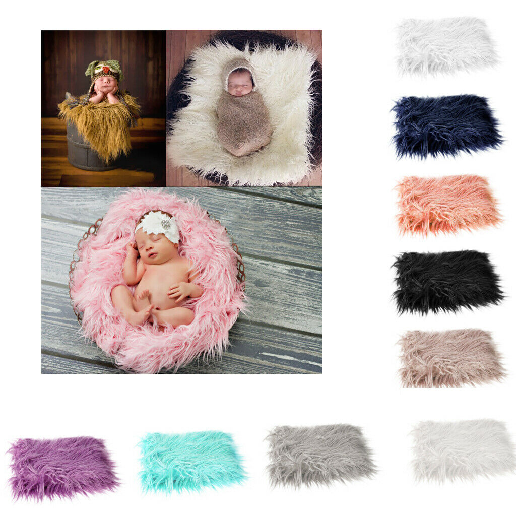 Newborn Baby Photo Prop Blanket Rug Background Backdrops Basket Stuffer Pink +