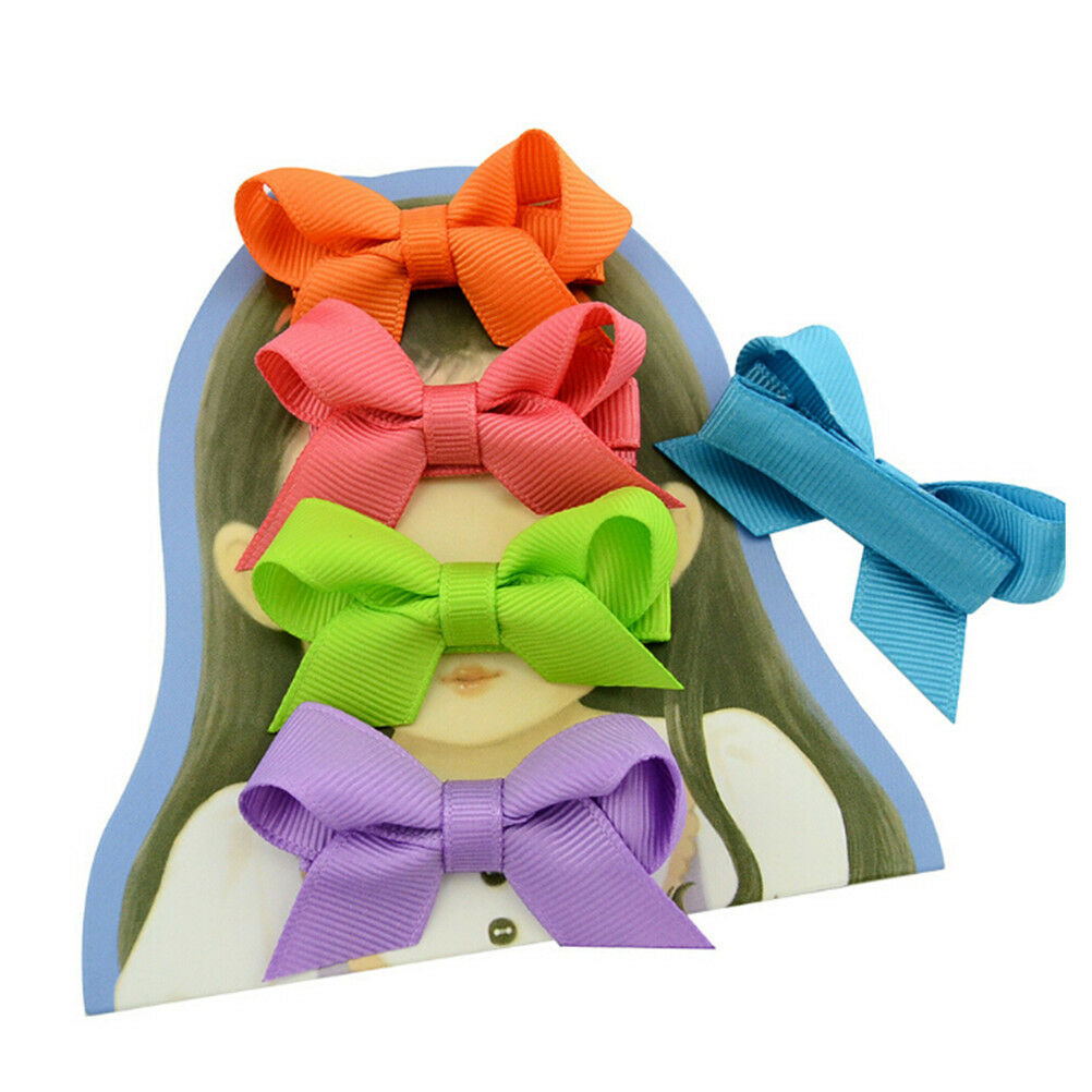 20PCS Baby Girls Hair Bows Boutique Alligator Clip Grosgrain Ribbon Hairpins  Fx