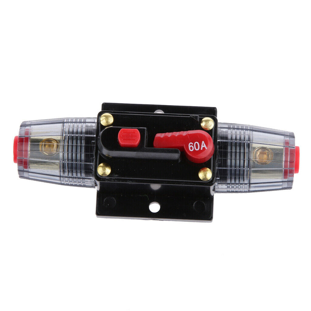 Manual Reset Breaker 12v/24v Car Auto Boat Reset Switch Fuse Holder 60A 01