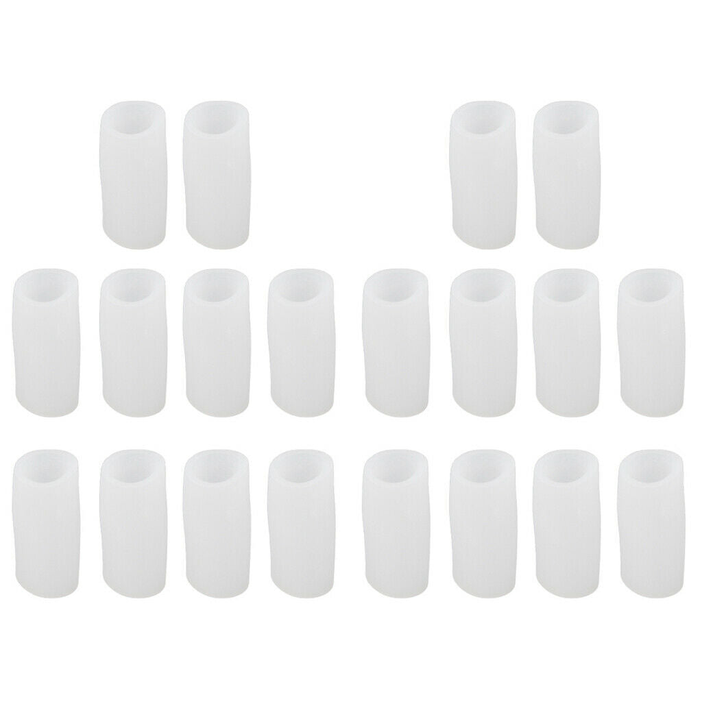 20 Pairs Silicone Toe Sleeves Tube Caps Cushions Protectors Feet Care S/L