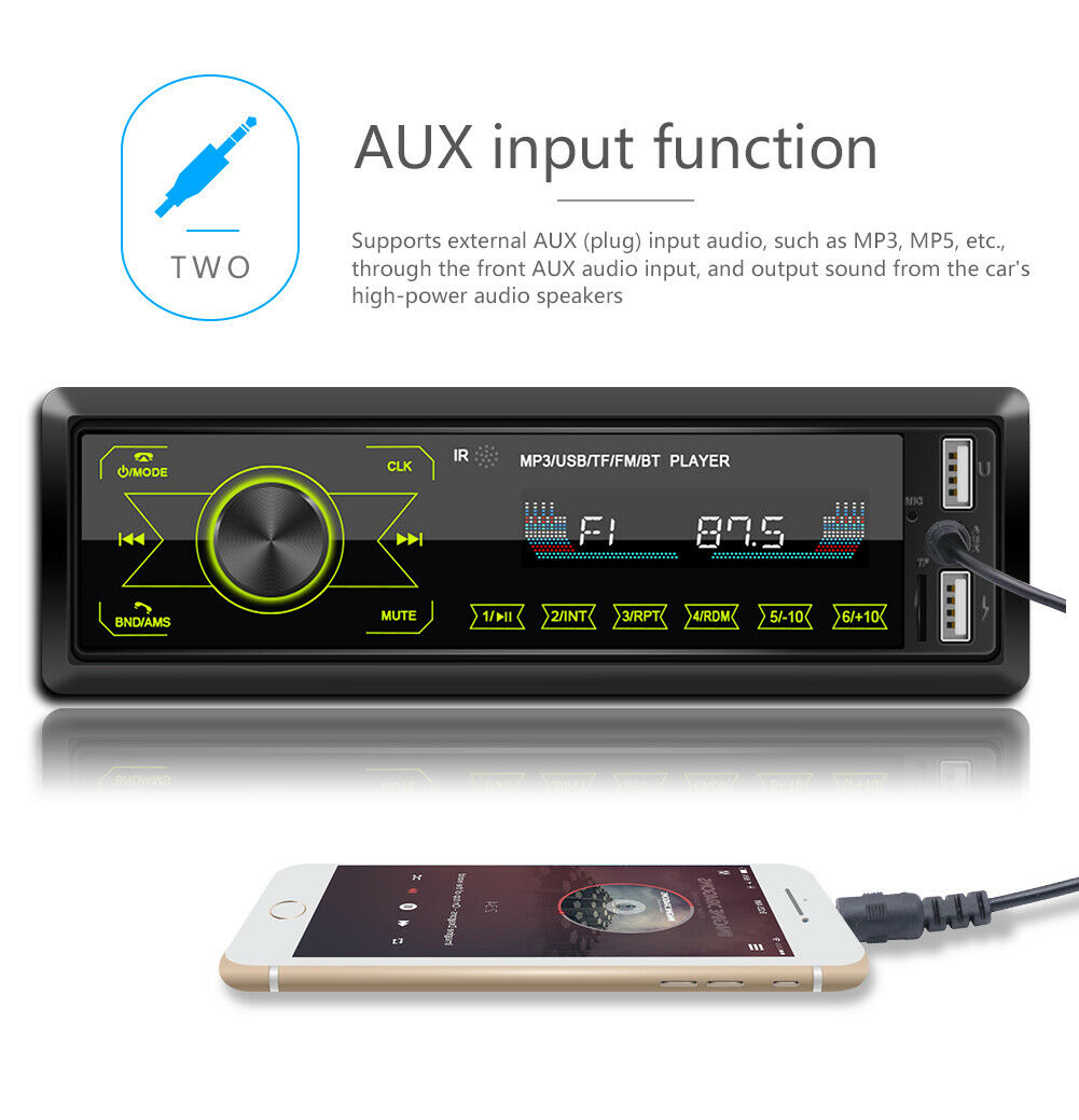 Car Bluetooth MP3 Player In Dash AUX-in Radio Receiver Head Unit LCD Car Player