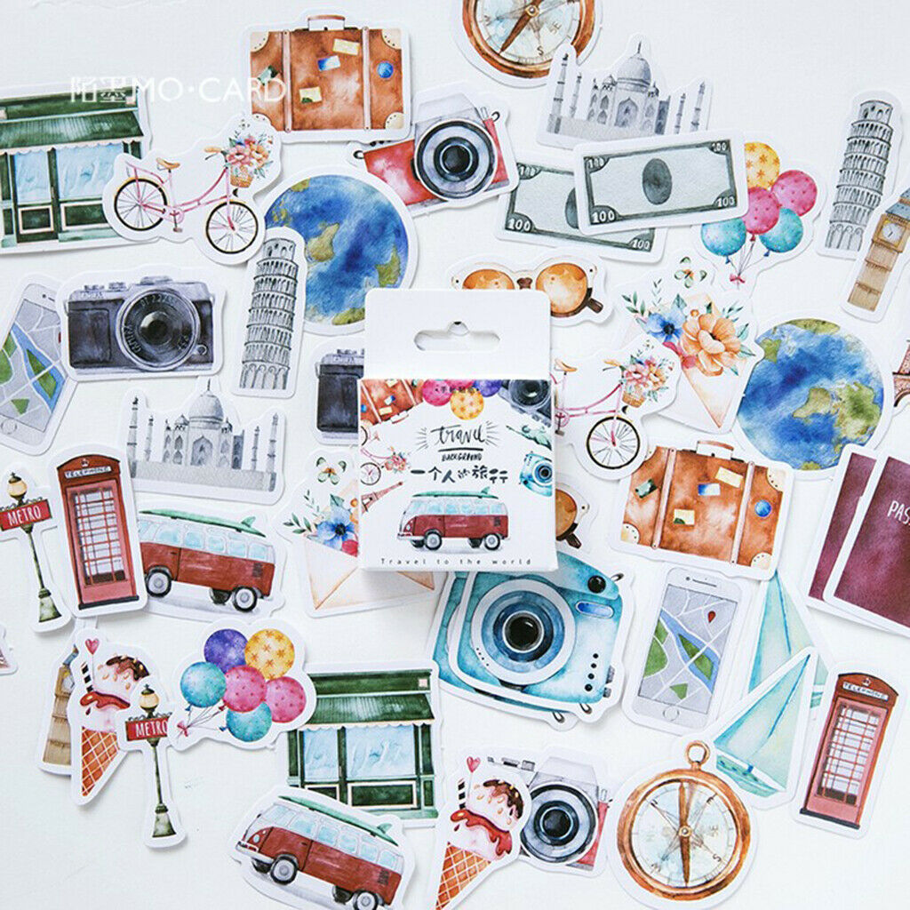 46 Pcs Creative Paper Stickers Package Diy Diary Stickers Album Scrapbooking