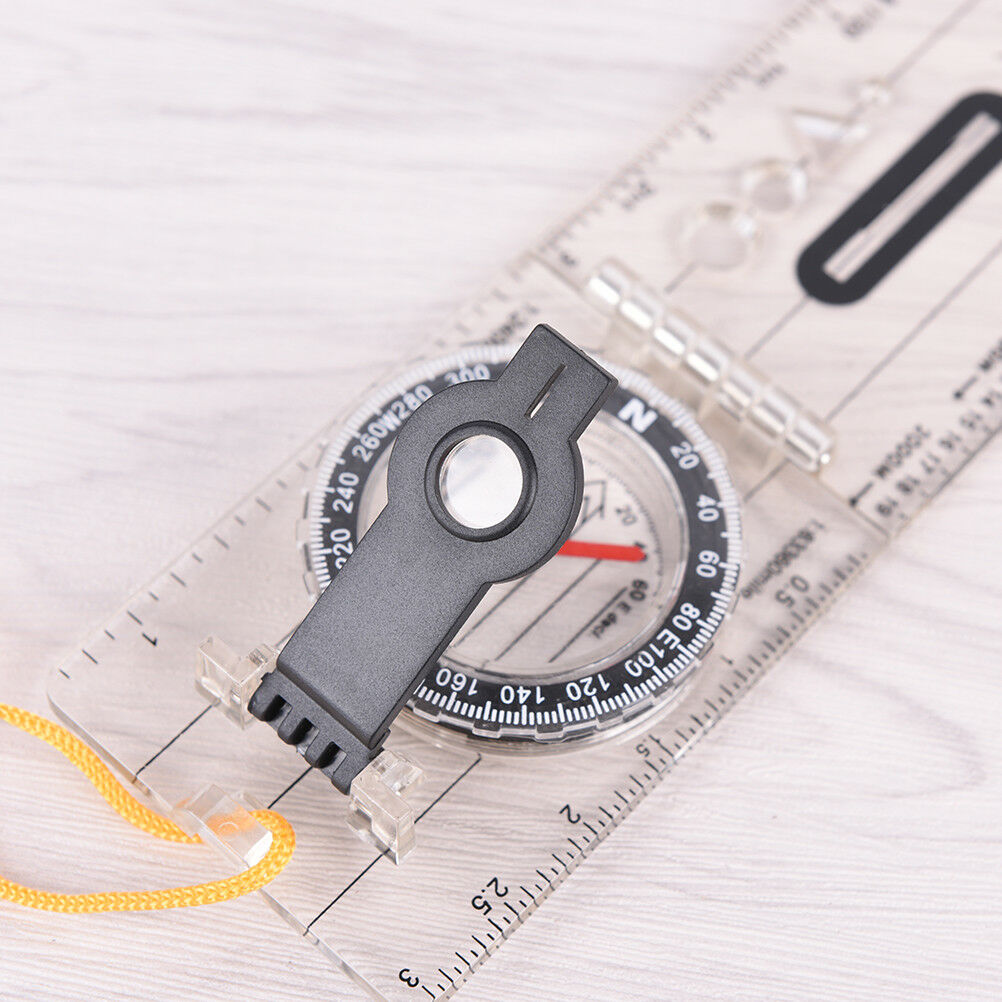 1pc portable fold compass mm inch travel baseplate ruler compass map BDAU