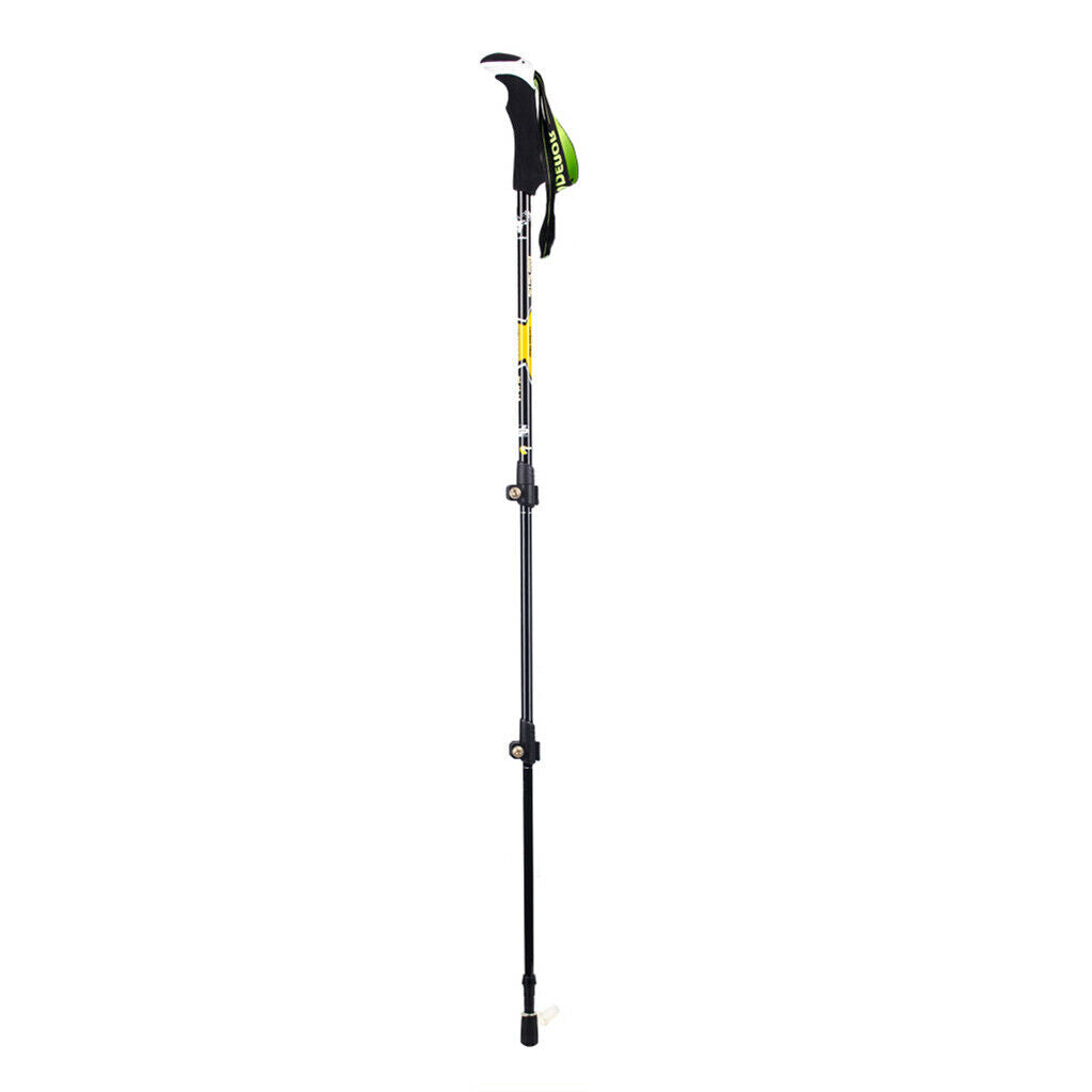 Carbon Fiber Telescopic Skiing Climbing Stick Trekking Hiking Pole Yellow