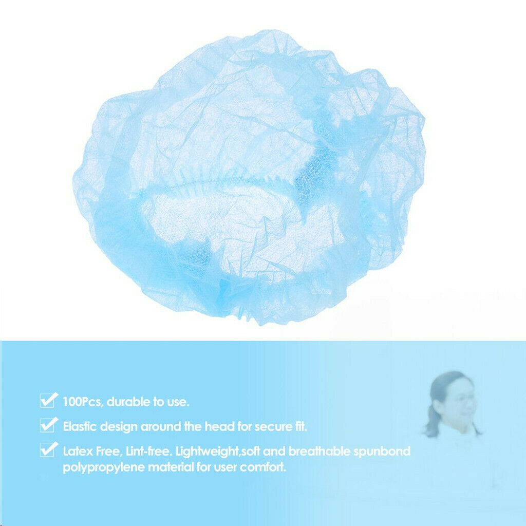 10Pieces Non-woven Disposable Nurse Non-woven Bouffant Hair Net Caps