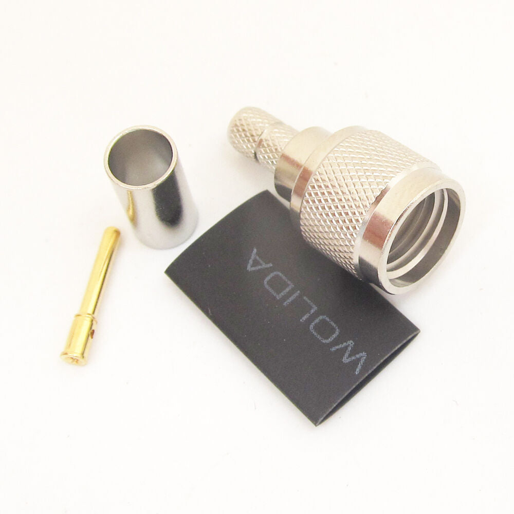 4sets Mini UHF Male Crimp Connector for RG58 50ohms Coaxial Cable w/Shrink Tube