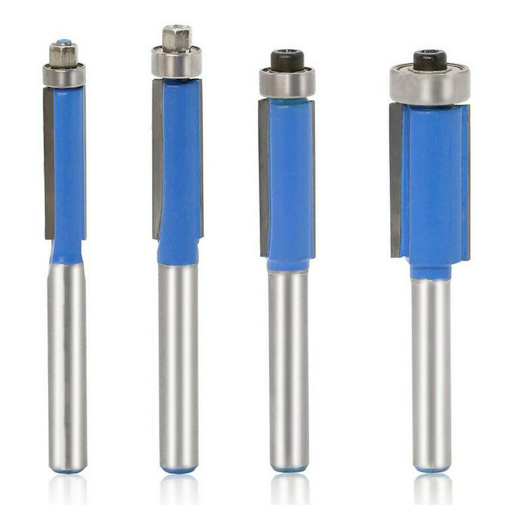 Milling cutter 1/4 '' wood milling cutter router bit trimming cutter set, 4 pcs
