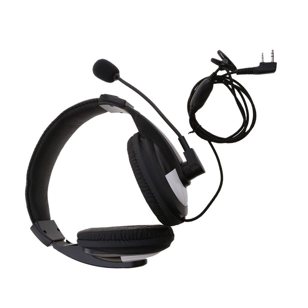 2 Pin Overhead Earpiece Headset with Mic PPT for BAOFENG Kenwood Puxing