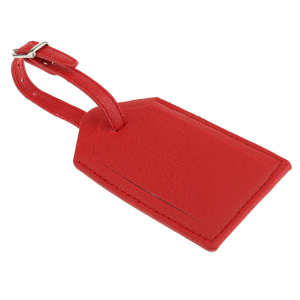 2x Luggage Tag Travel Leather Tags Business Suitcase Tags ID Name Card Label