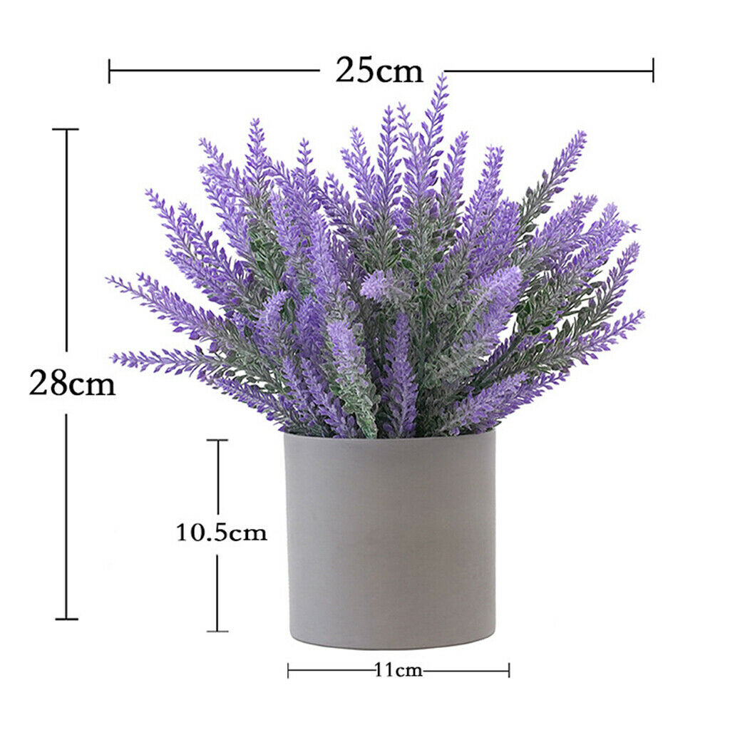 Artificial Lavender Flower Floral Bouquet Potted Plants Farmhouse Decoration