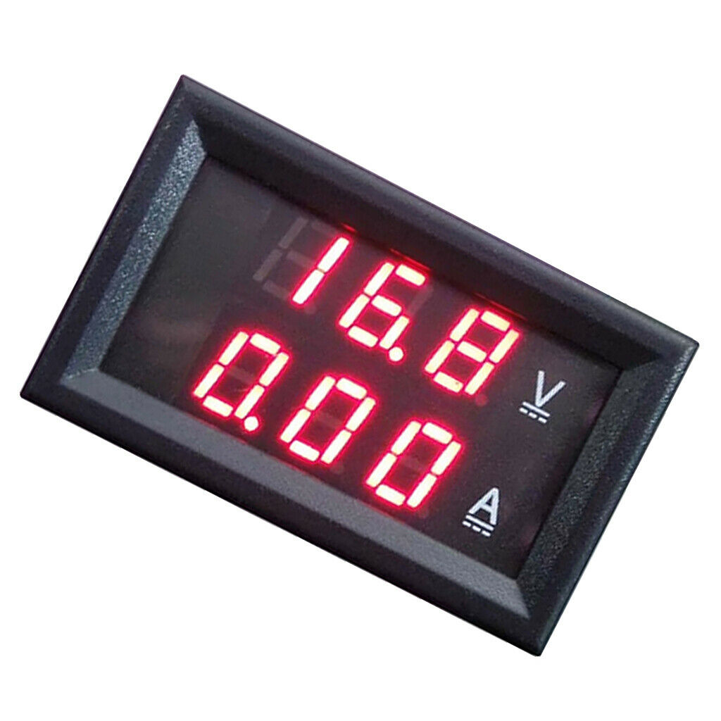 DC Voltmeter Ammeter LED Dual Digital Volt Amp Meter Gauge Red 999mA