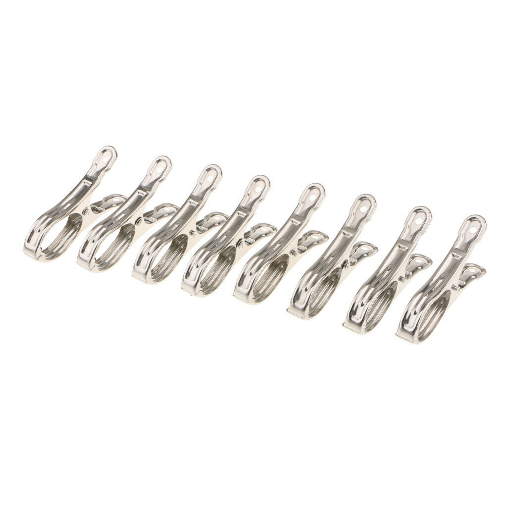 Universal 8pcs Stainless Steel Laundry Pin Clothespins Photo Paper Pins