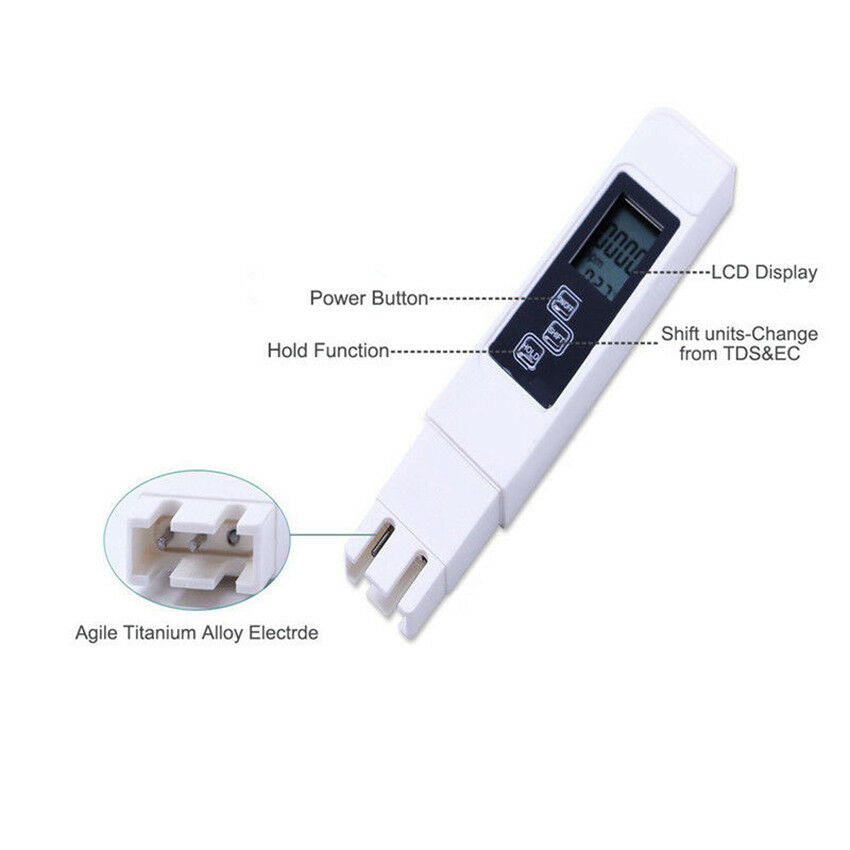 New TDS EC Meter Temperature Tester pen 3 In1 Func. Conductivity Water Quality