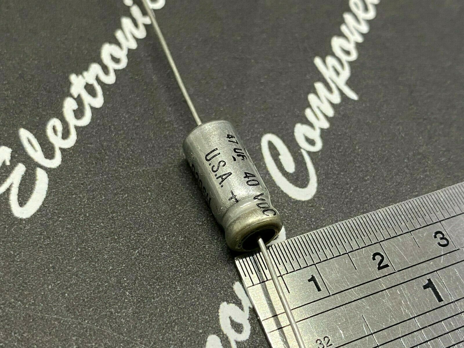 2pcs - SPRAGUE 500D 47uF (47uF) 40V Axail Electrolytic Capacitor - NOS