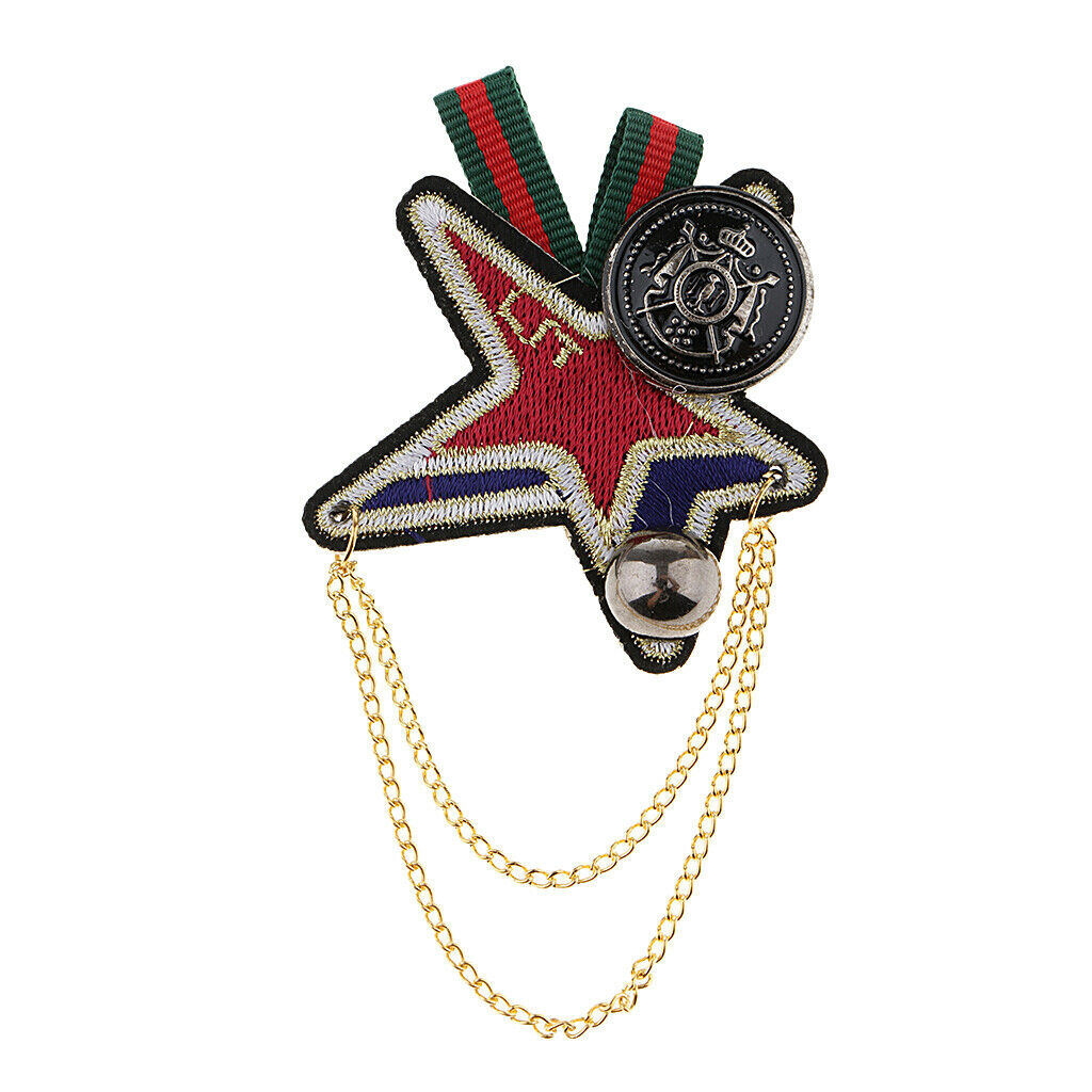 Tassel Chain Star Charms Fabric Nautical Themed Brooch Pins Badge Accessory