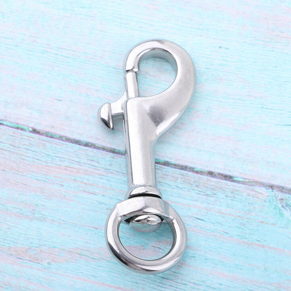 Scuba Diving 316 Stainless Steel Hook Single End  Buckle Metal Clip 68mm