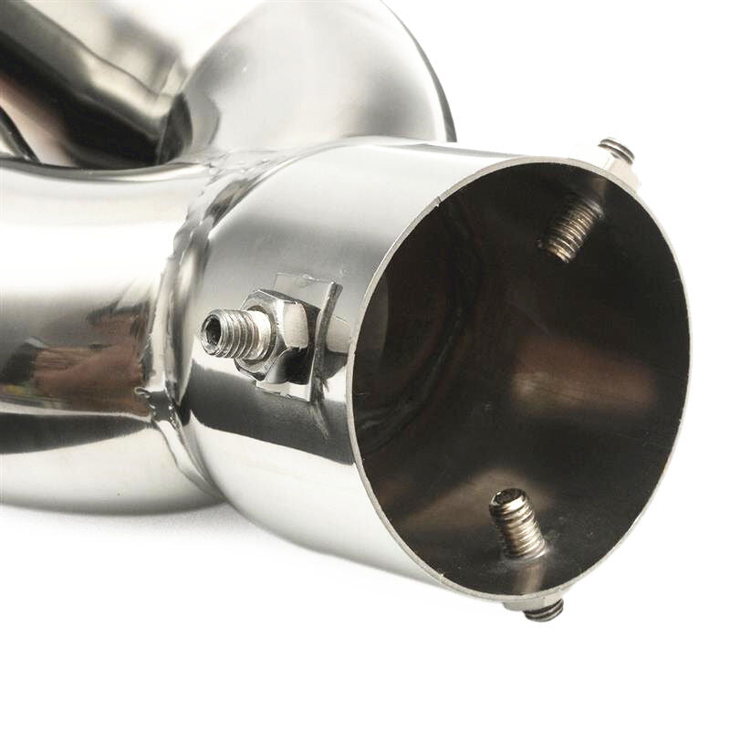 76mm 3" Universal Chrome Stainless Car Rear Double Exhaust Pipe Tail Muffler Tip