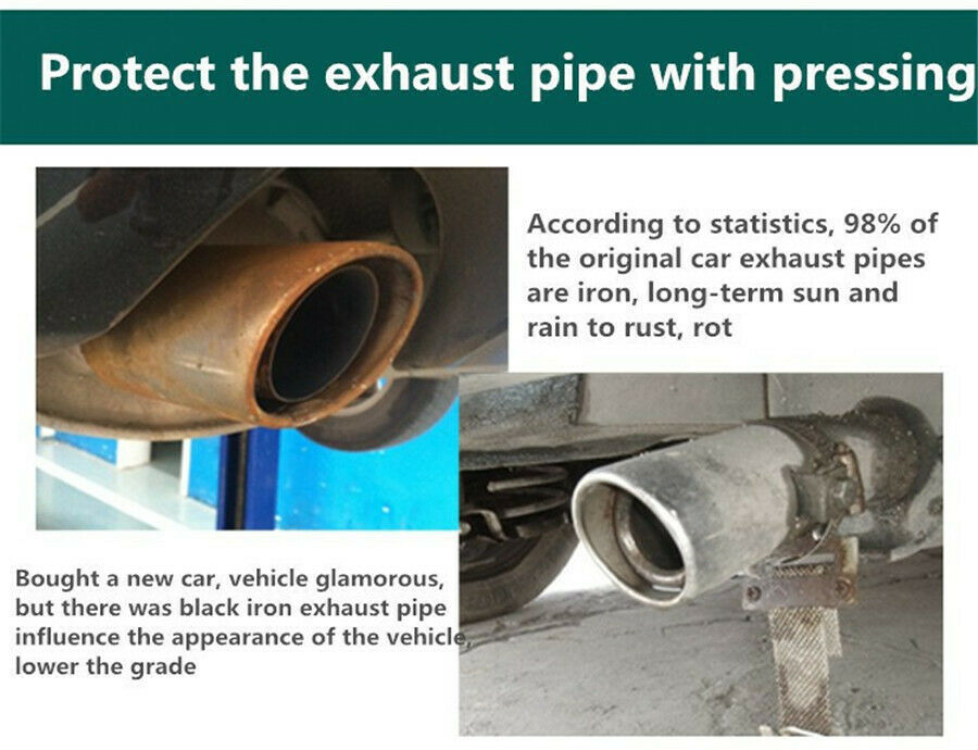 2PC Car Tail Exhaust Tip Pipes Titanium Black For BMW E90 E92 325 328i 3 Series