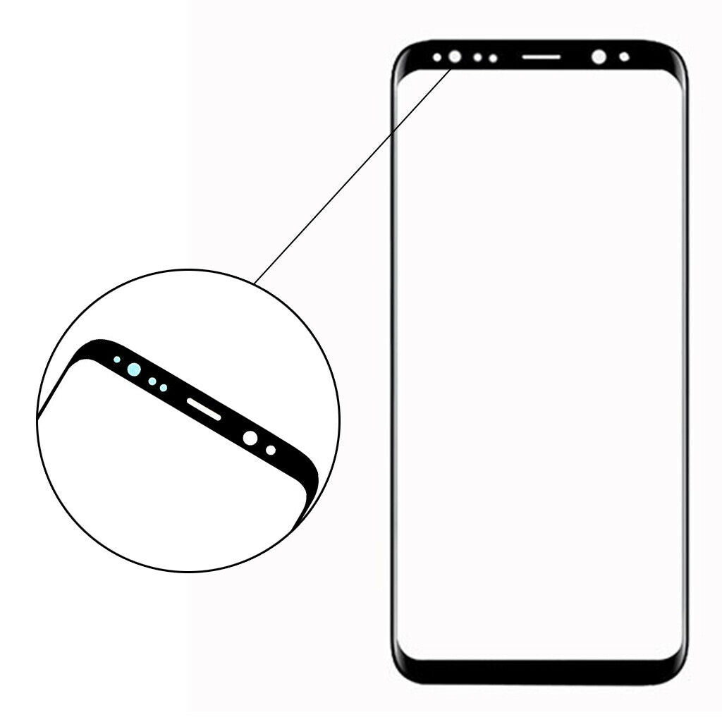 For  Galaxy S8 Outer Glass Front Screen Replacement + Tool Kit Black