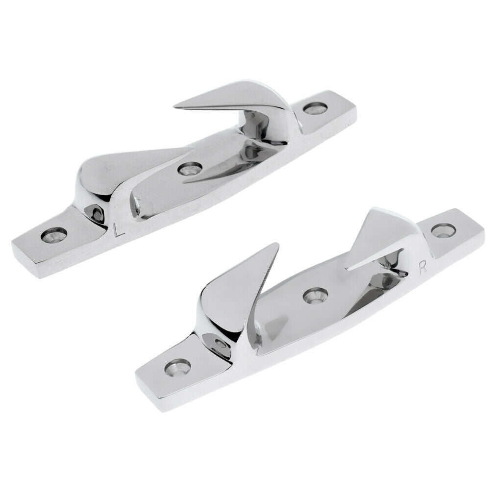 2 Pieces 6" Stainless Steel Skean Boat Deck Dock Line Yacht Rope Cleat Chock