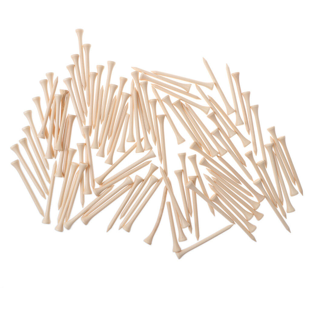 Burlywood Wooden Golf Tees - Pack of 100 - 83mm (3 1/4") Golfer Fathers Gift