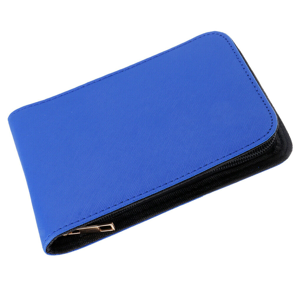 Fountain Pen Leather Pouch Organizer Carrying Case Pen Case for 12 Pens Blue