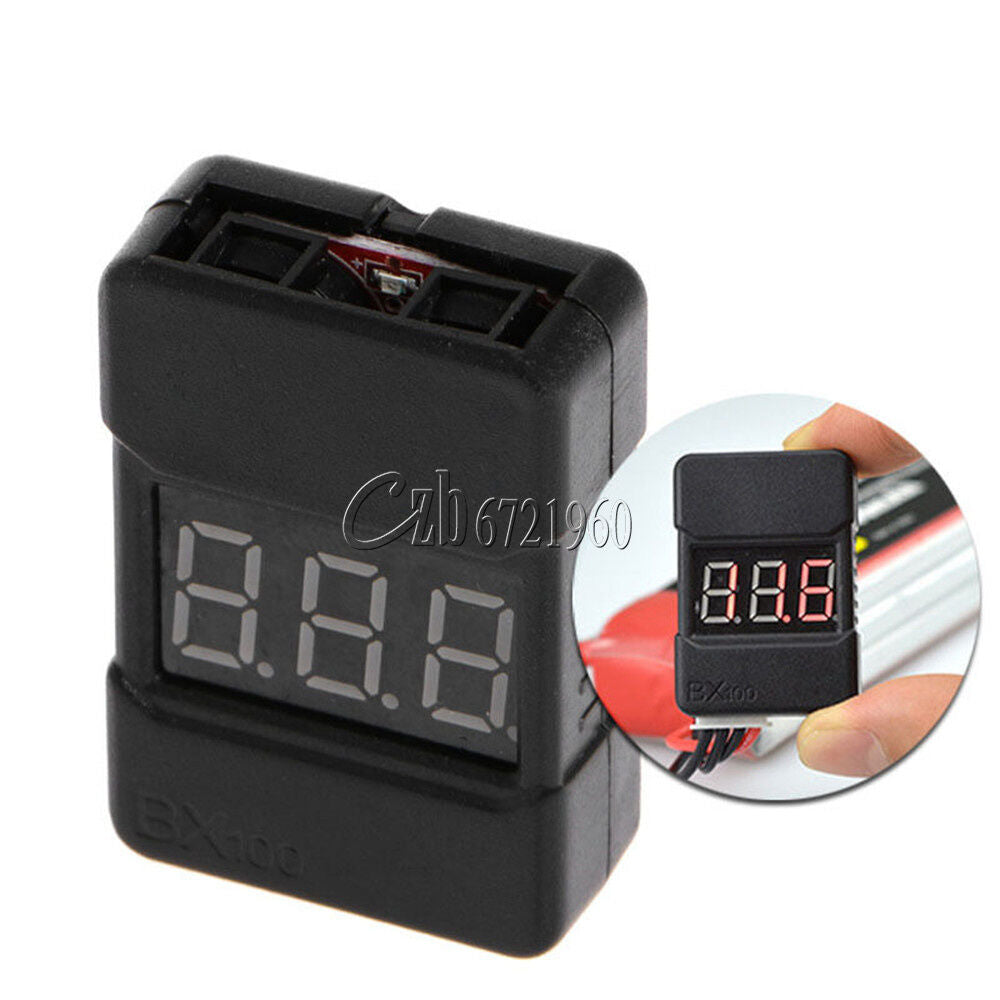 1-8S BX100 Lipo Battery Voltage Tester/ Low Voltage Buzzer Alarm with Dual Speak