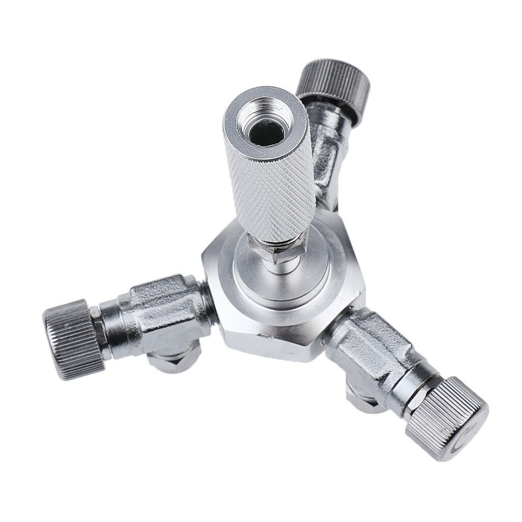3 Three Way CO2 Splitter Convertor Regulator Needle Valve for Aquarium Tank