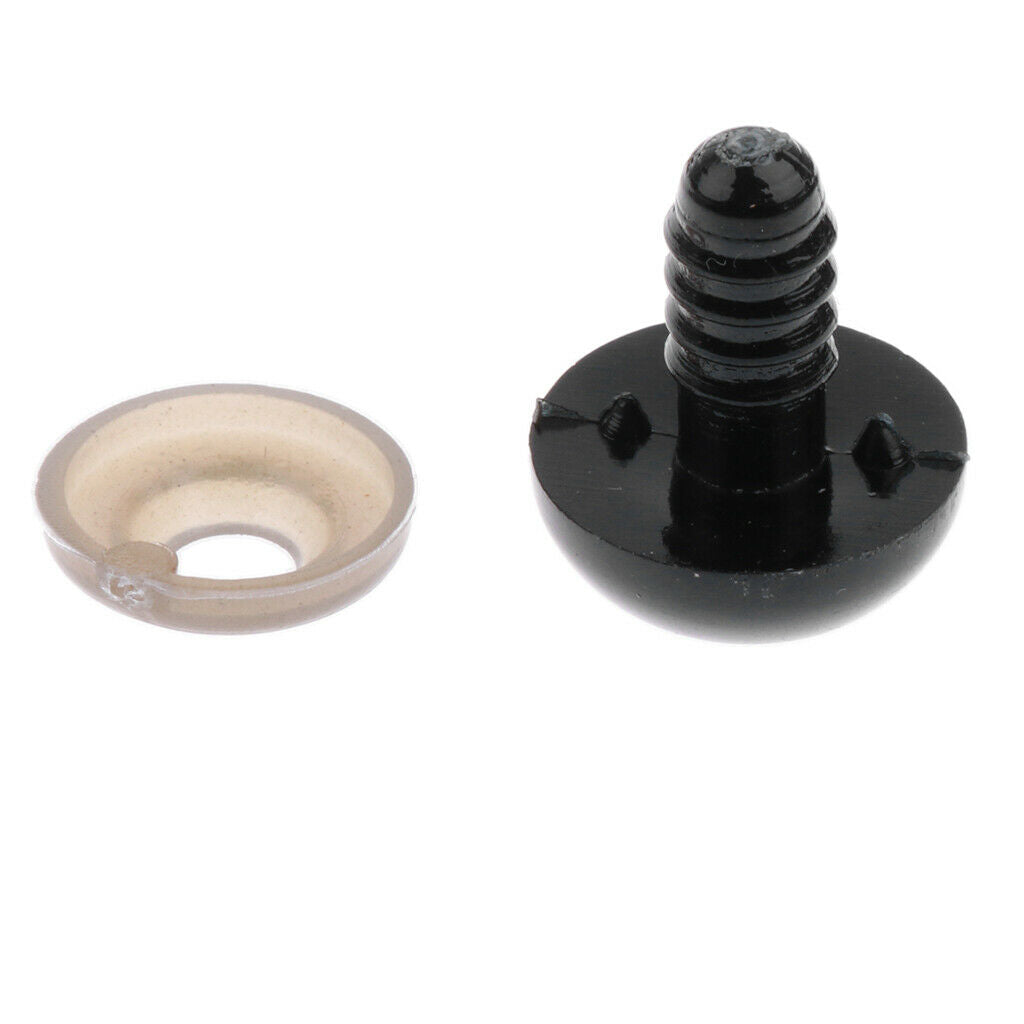 200 pieces 12mm 15mm black safety eyes with PLASTIC BACK for