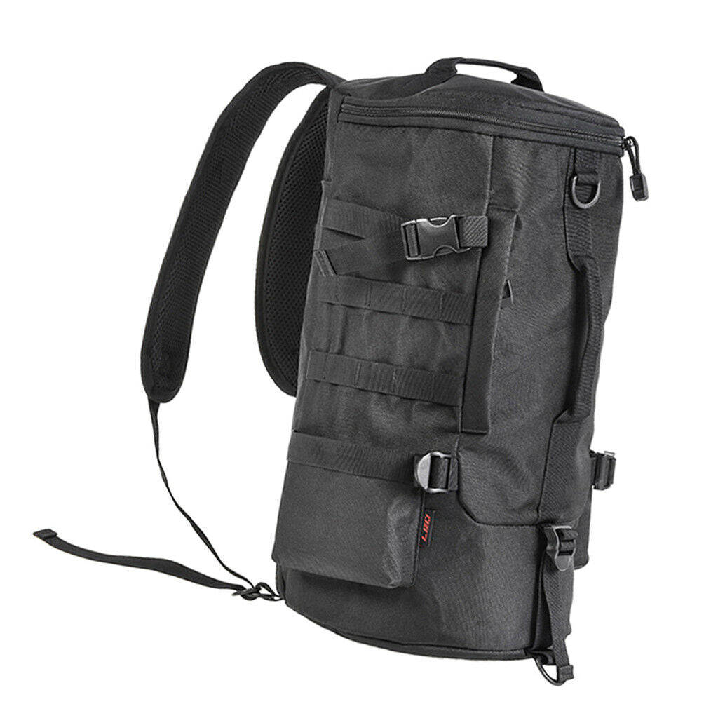 Round Multi-Pocket Fishing Tackle Backpack Reel Lure Storage for Traveling