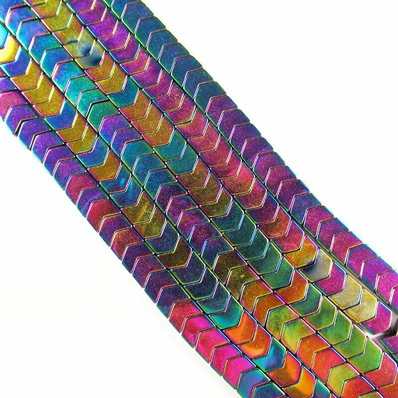 One Strand Rainbow Hematite Arrow Pendant Loose Bead 15.5 inch 6x5x2mm A-373TS