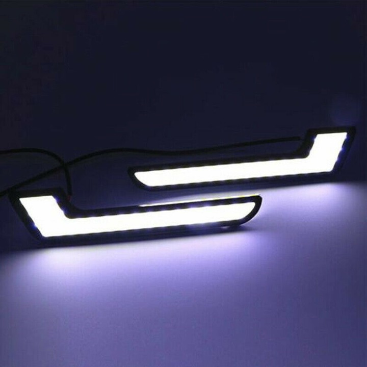 1Pair L Shape COB White LED Light Car Daytime Running Driving Light DRL Lamp 12V