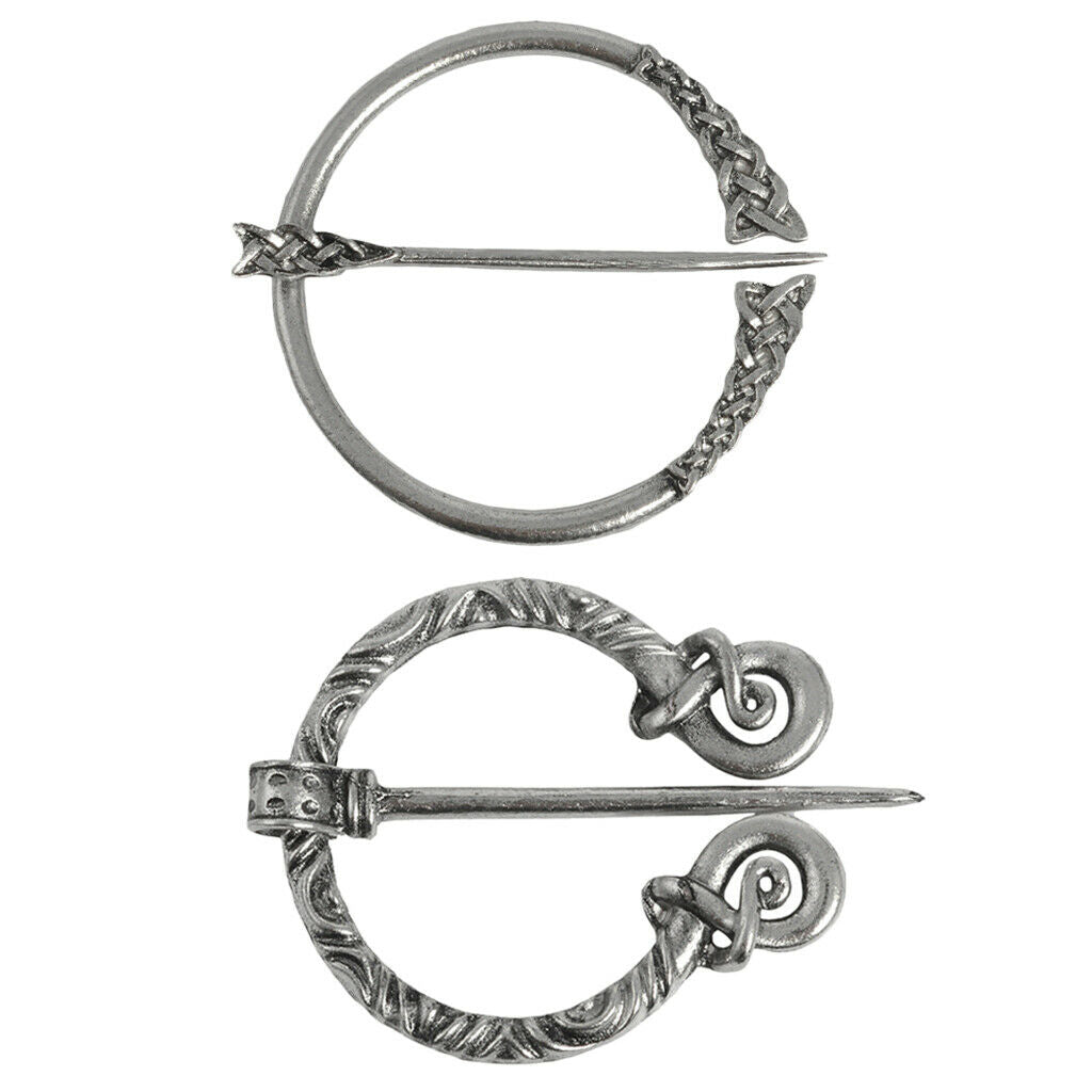 2 Pack Viking Brooch Ancient Shawl Cloak Jewellery Decor Brooch Pin Clasp