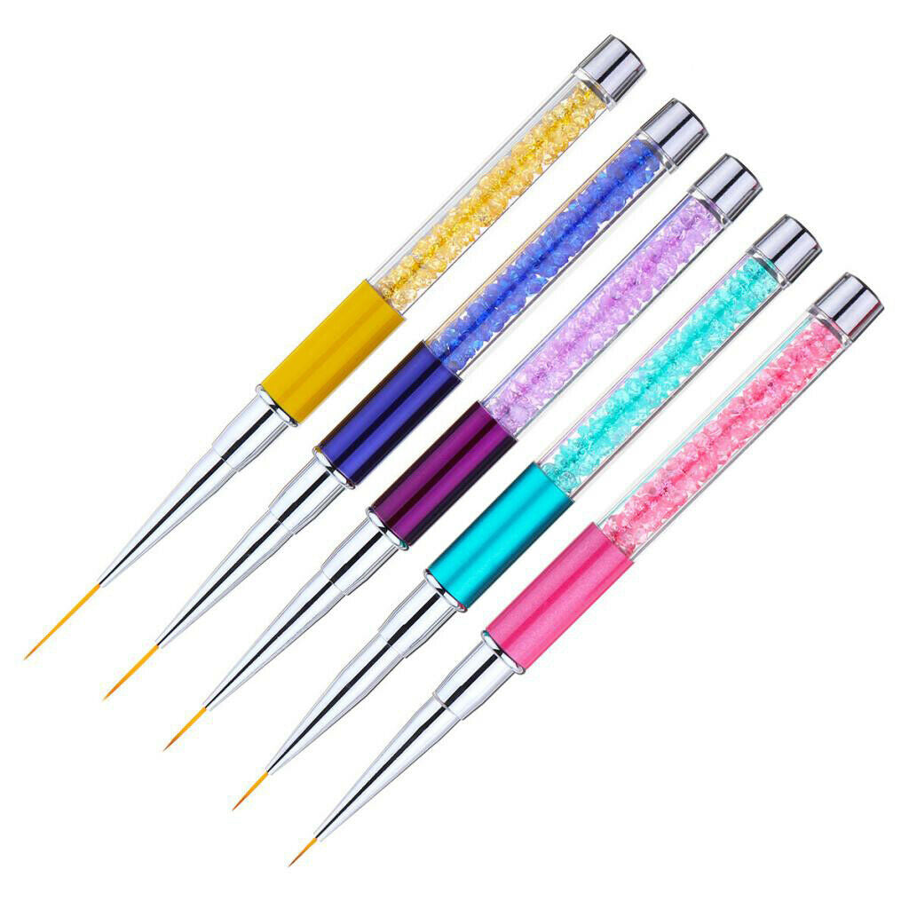 5 Sizes Nail Art Liner Brushes UV Gel Painting Detailing Striping Brush Pens