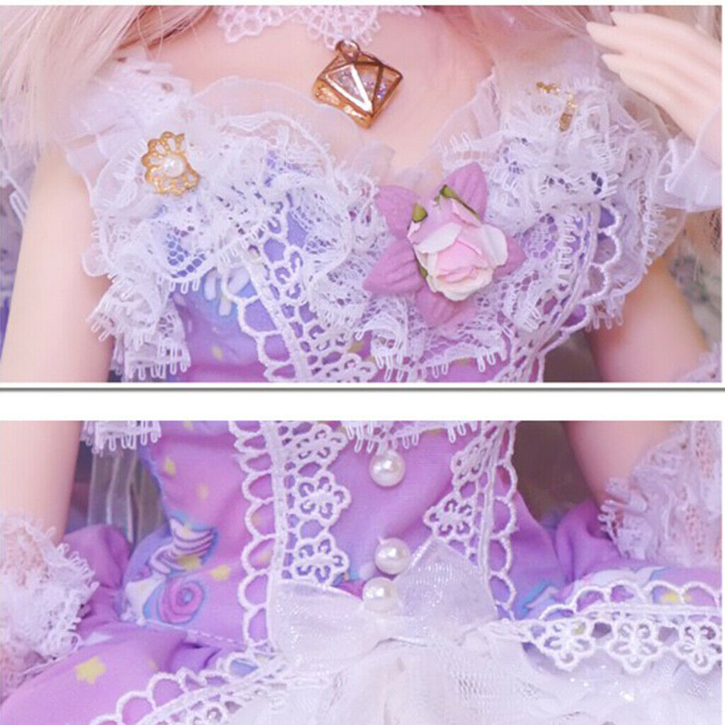 Fashion Evening Party Dress Skirt Lace Sleeves Necklace Garland For 1/4 BJD SD