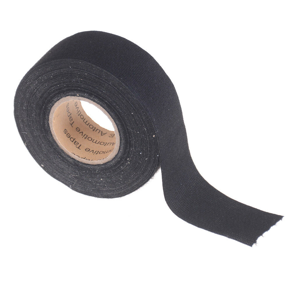 Black 32mm*12m Adhesive Cloth Fabric Tape Cable Looms Wiring Harness 9HLSPTU WF