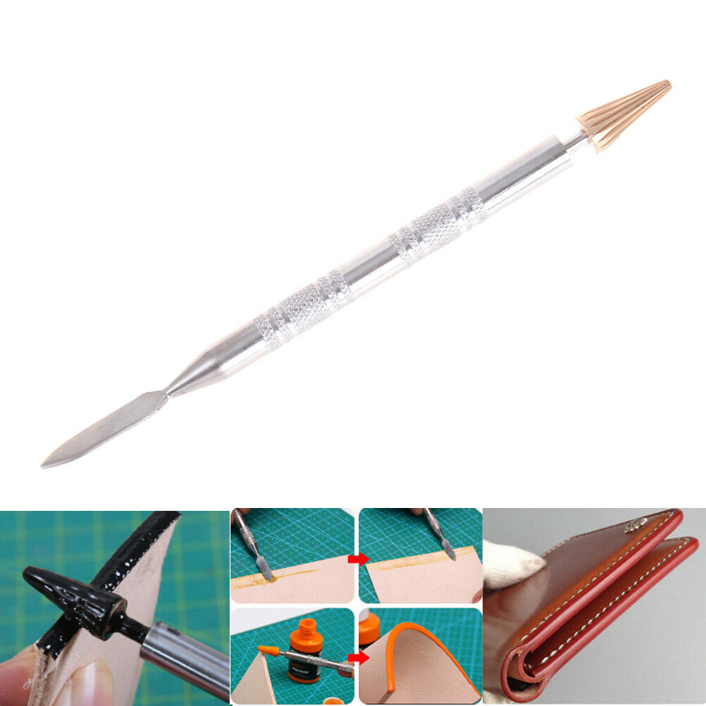 Brass Top Edge Dye Roller Oil Pen Applicator Belt Finisher Leather Diy Craft DD