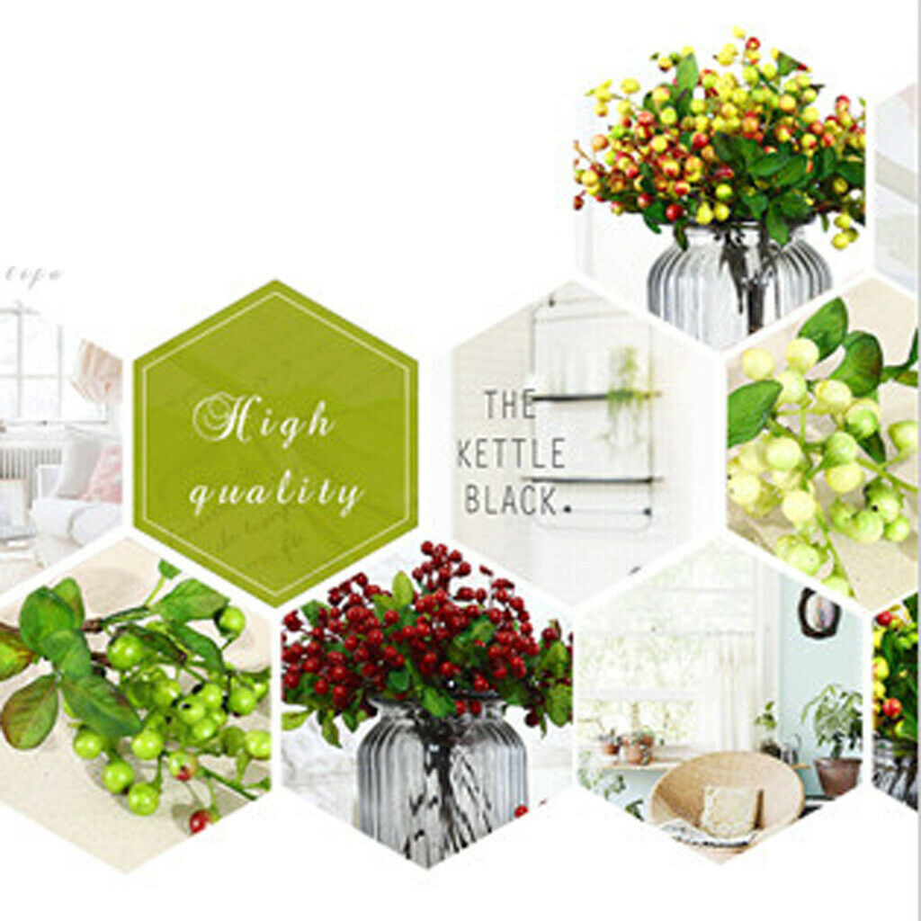 10Pcs Vivid Artificial Flowers Christmas Fruit Berries Plants For Wedding Home