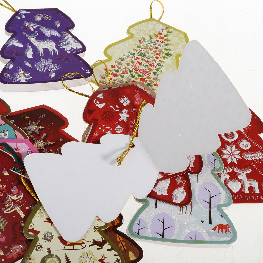 160pcs Christmas Tree Paper Wishes Cards Gift Cards Christmas Hanging Decor
