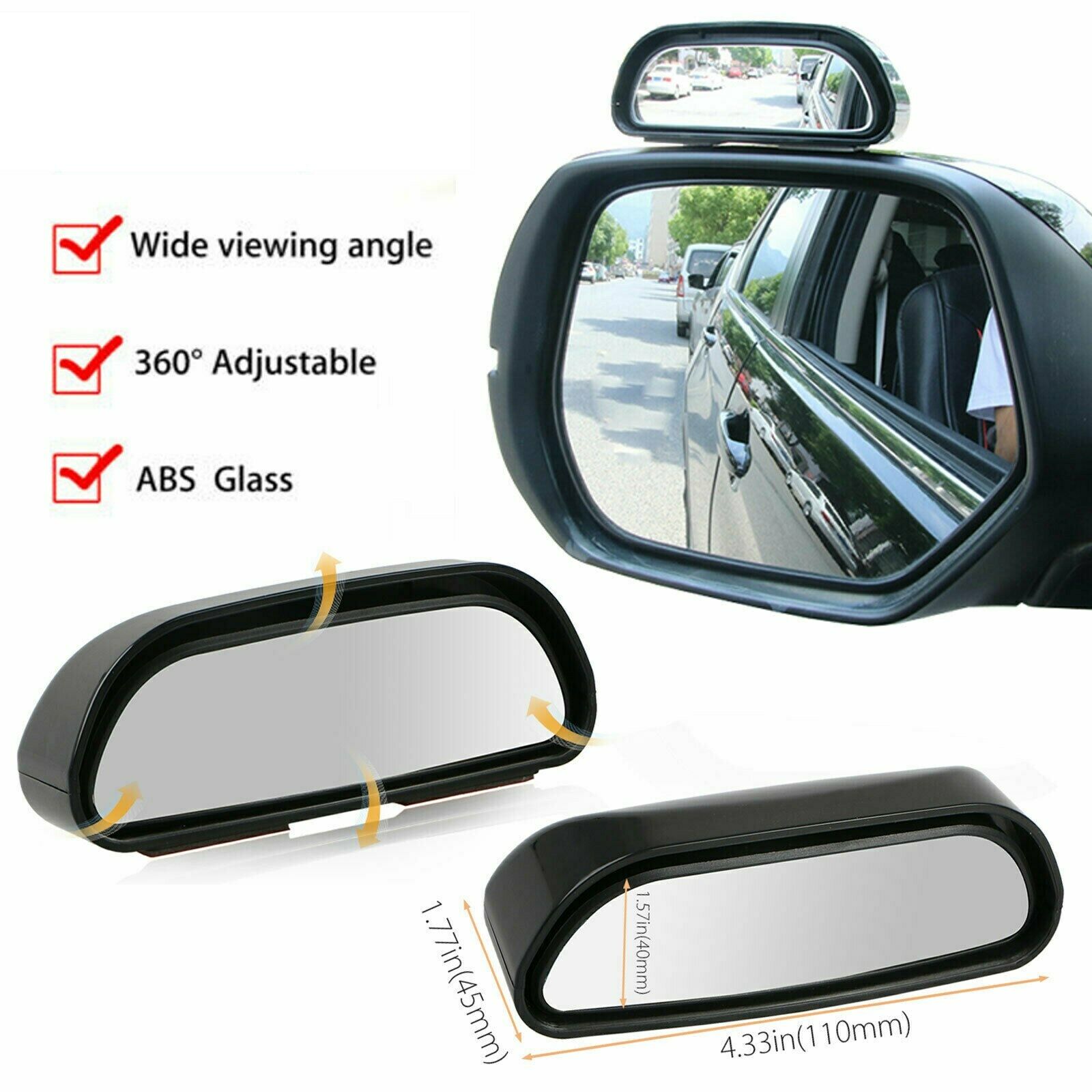 Car Auto 360Â° Wide Angle Rear Side View Convex Blind Spot Mirror Universal