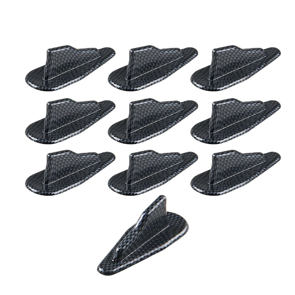 10 Pieces Universal Car Wing Air  Generator Shark Fin Carbon Pattern