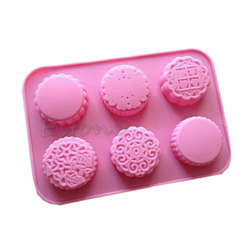 6-Happiness Flower Soap Cake Mold Flexible Silicone Mould For Candy Chocolate