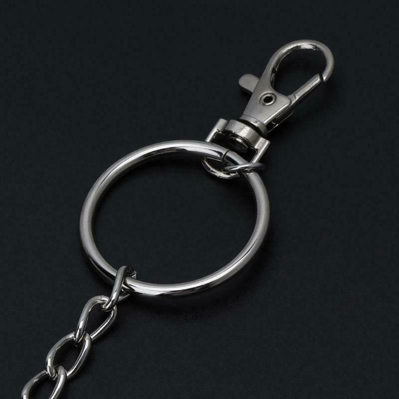 Long Metal Wallet Chain Leash Pant Jean Keychain Ring Clip Men's Hip Hop Jewelry