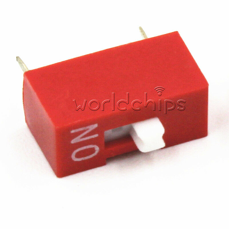 50pcs Red 2.54mm Pitch 1 Position Way 1-Bit Slide Type DIP Switch Module