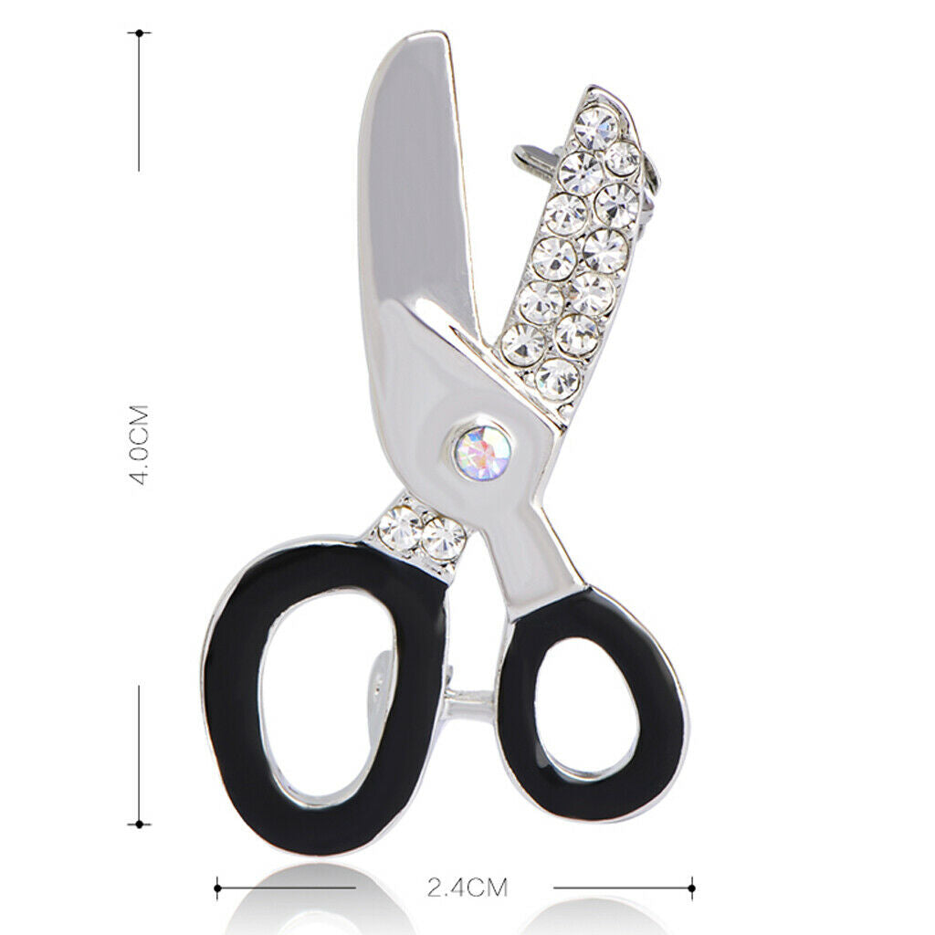Small Scissor Crystal Rhinestone Brooch Wedding Bridal Jewelry Accessory Novelty