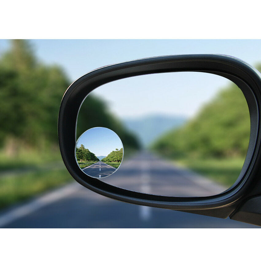 1 pair round 360 Degree frameless ultrathin Wide Angle Round Convex Blind Spot