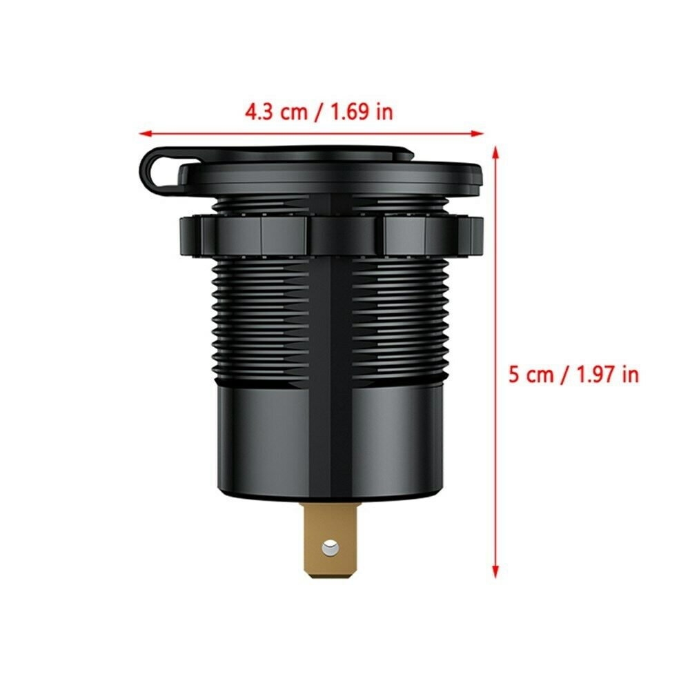 QC3.0 + PD Car Boat Charger Socket Power Outlet LED Voltmeter Waterproof