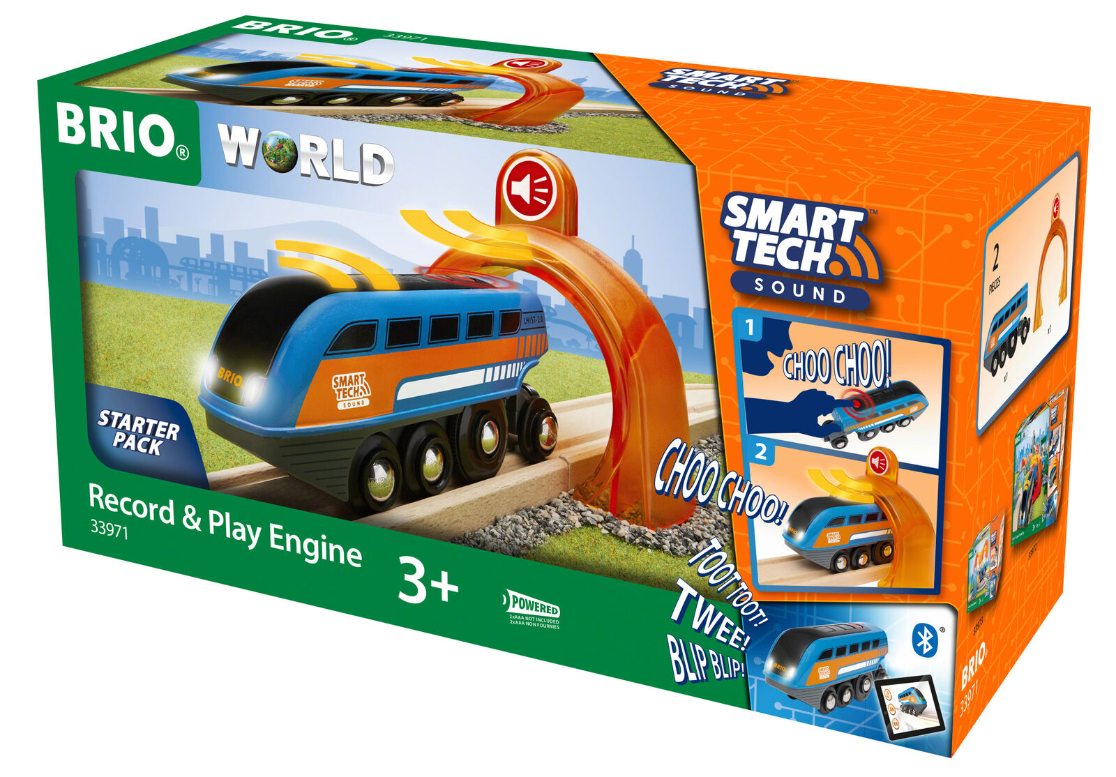 33971 BRIO Smart Tech Sound Record & Play Engine Train Battery Powered Railway