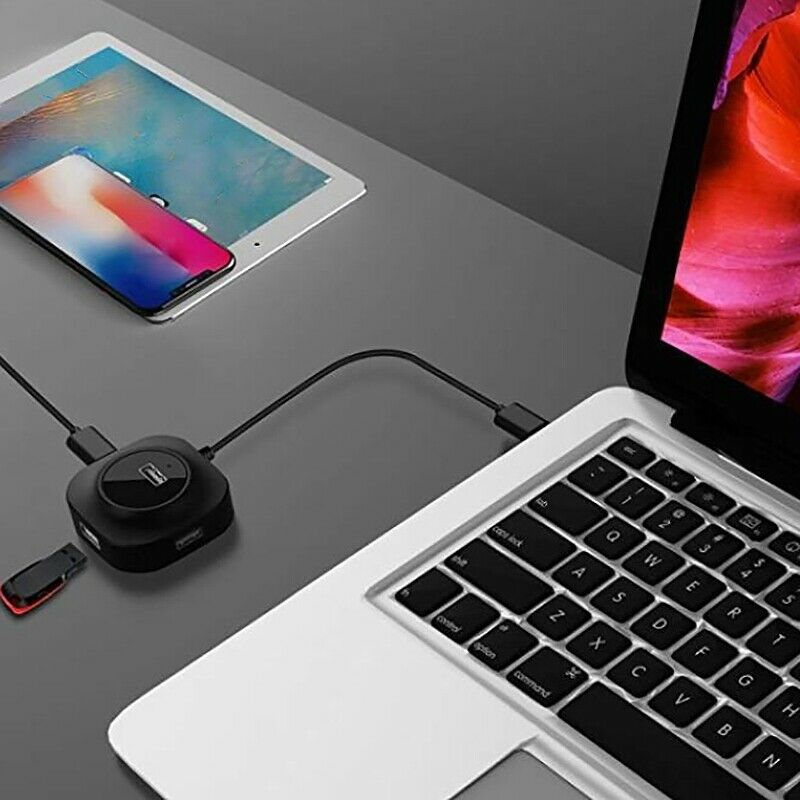 2X(USB Hub, One to Four USB Expansion Hub, Circular HUB 3.0 Adapter I3J3)